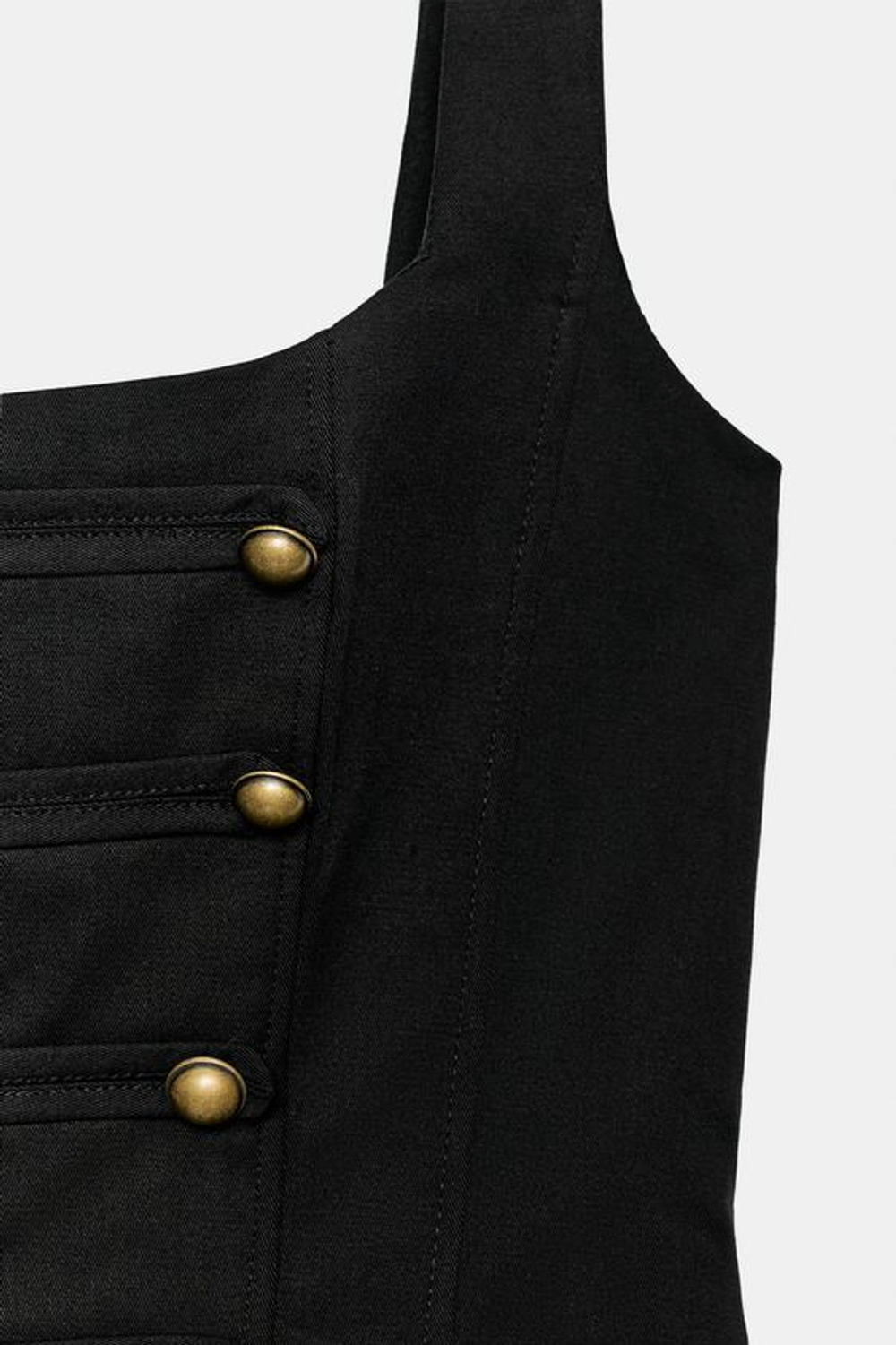ZARA ТОП-КОРСЕТ НА ПУГОВИЦАХ, ЧЕРНЫЙ