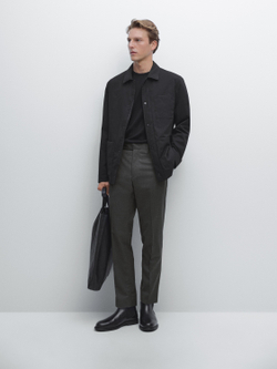 Massimo Dutti Брюки из шерстяной смеси, серый