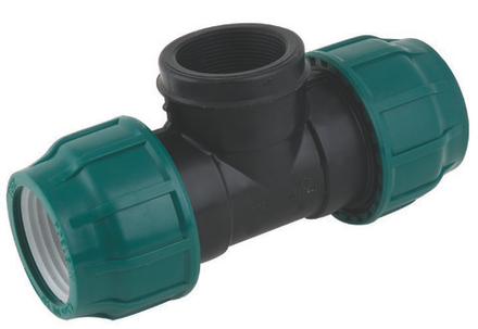 Тройник ПНД компрессионный с внутренней резьбой 50х1"х50 POELSAN (Турция)