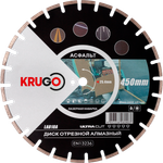 Диск алмазный для асфальта KRUGO 450x25,4x40x3,8x10/15mm, лазерная наплавка, LAB18A