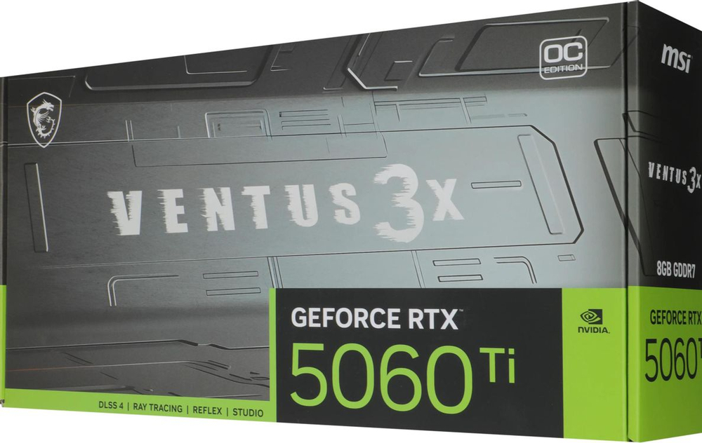 Видеокарта MSI NVIDIA  GeForce RTX 5060TI RTX 5060 TI 8G VENTUS 3X OC 8ГБ Ventus 3X, GDDR7, OC,  Ret