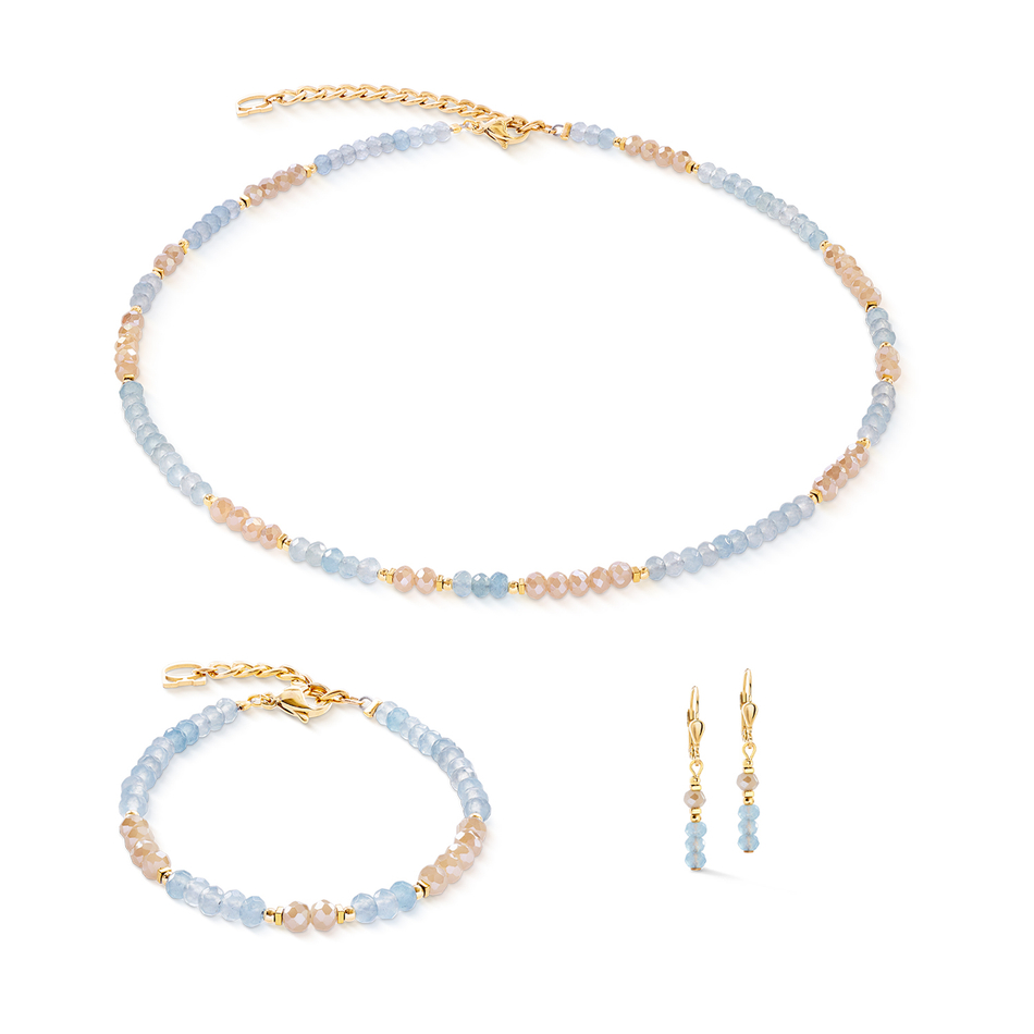 Серьги Coeur de Lion Light Blue-Beige 2043/20-0738