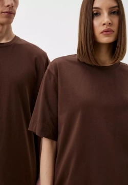 Футболка оверсайз унисекс Anyday T-shirt 02, цвет шоколадный