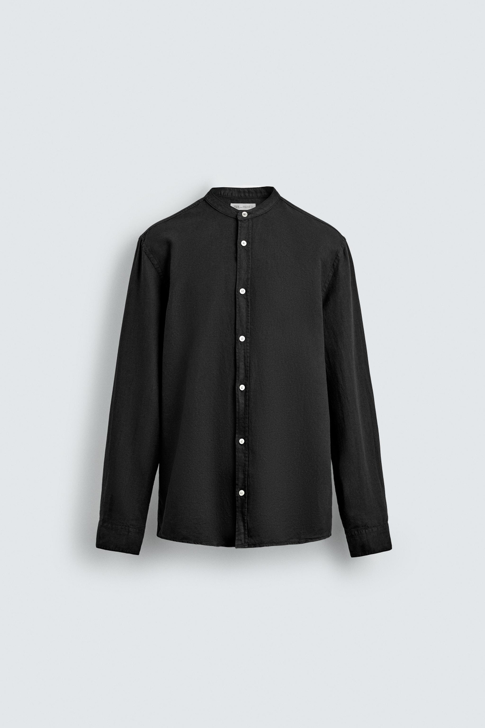 ZARА РУБАШКА RELAXED FIT ИЗ ЛЬНА И ХЛОПКА, ЧЕРНЫЙ