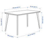 Стол и 4 стула - LISABO / KARLPETTER IKEA/ ЛИСАБО/КАРЛПЕТТЕР ИКЕА, 140х78 см, черный