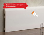 Белый плинтус из UHD Polymer. Длина 2400 мм. Высота 100 мм. Ширина 14 мм.