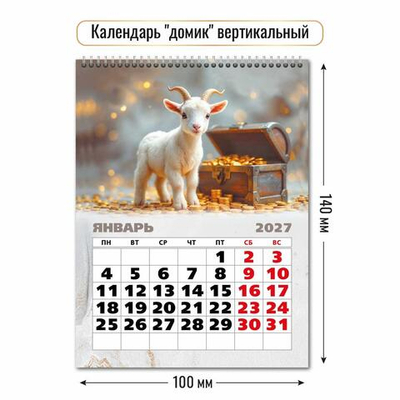 Календарь-домик вертикальный 2027 "Символ года" 10084 (Квадра)