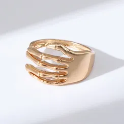 Кольцо "Скелет" кисть, цвет золото, безразмерное