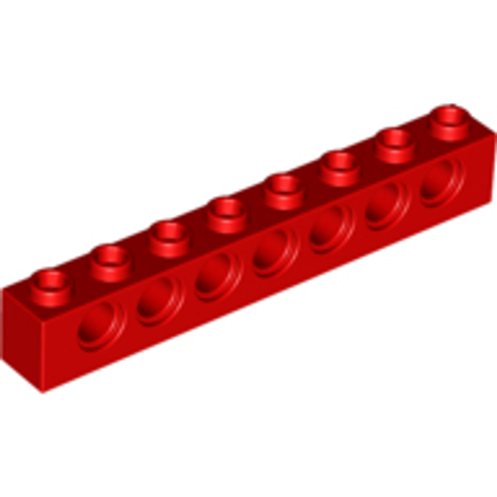 Lego Кирпич 1x8 с отверстиями (красный) 3702 / 370221