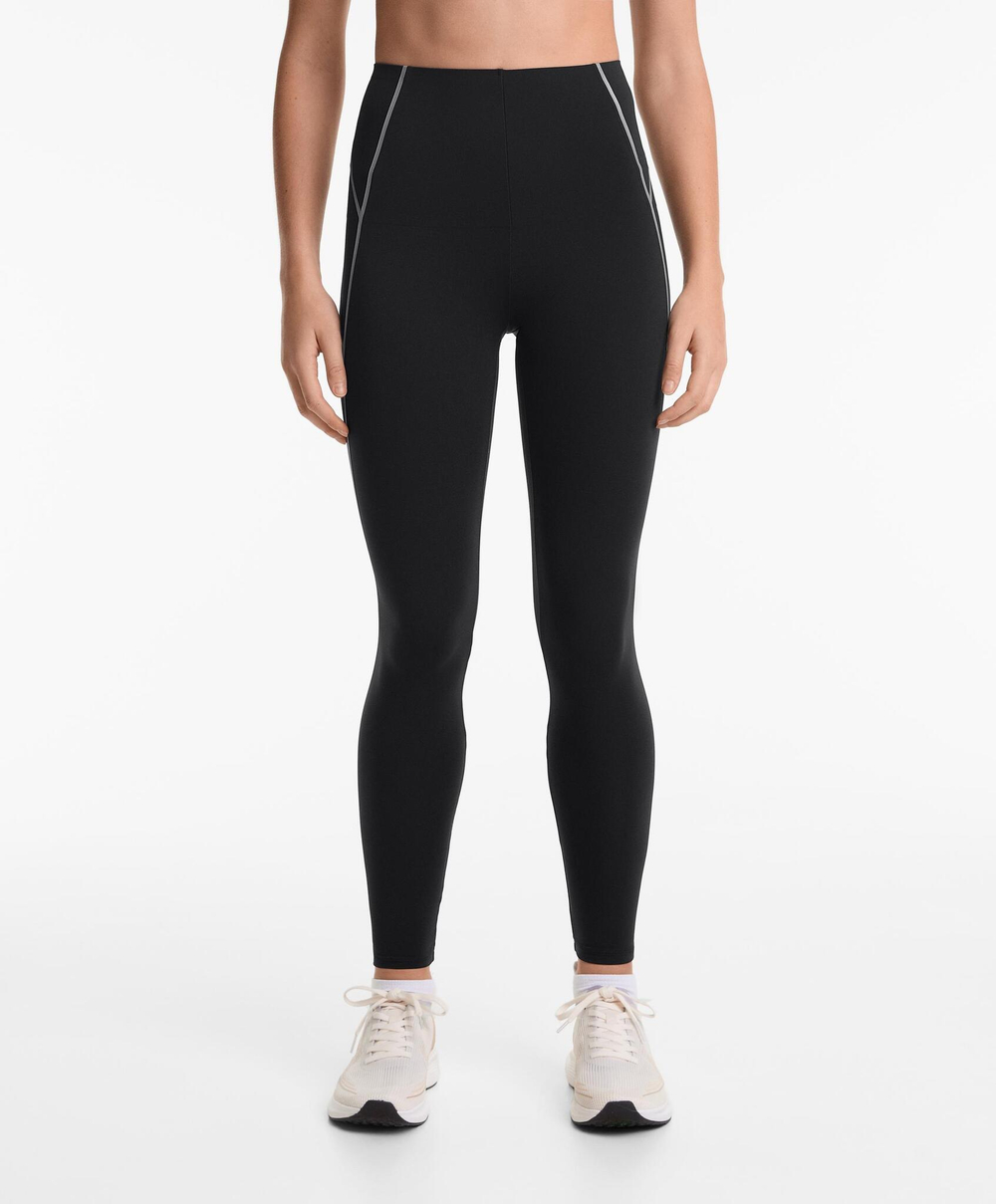 OYSHO Компрессионные легинсы Compressive длиной 65 см, черный