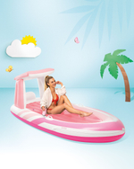 Надувной плот розовый "Фламинго" для плавания с ручками Intex 57558 142x137x97 см