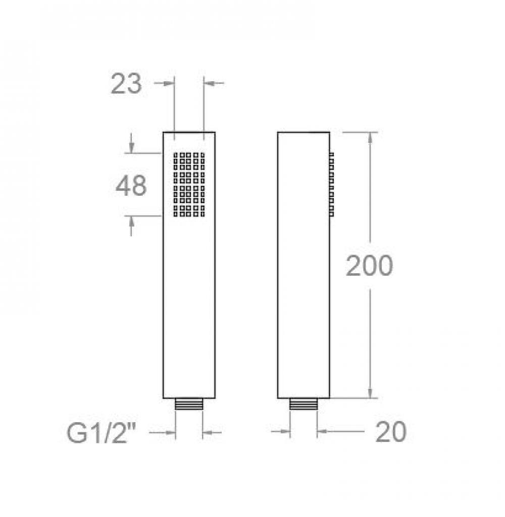 Душевая лейка прямоугольная 1 режим ABS 4716PR