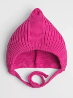 Чепчик для девочки вязаный на завязках на осень