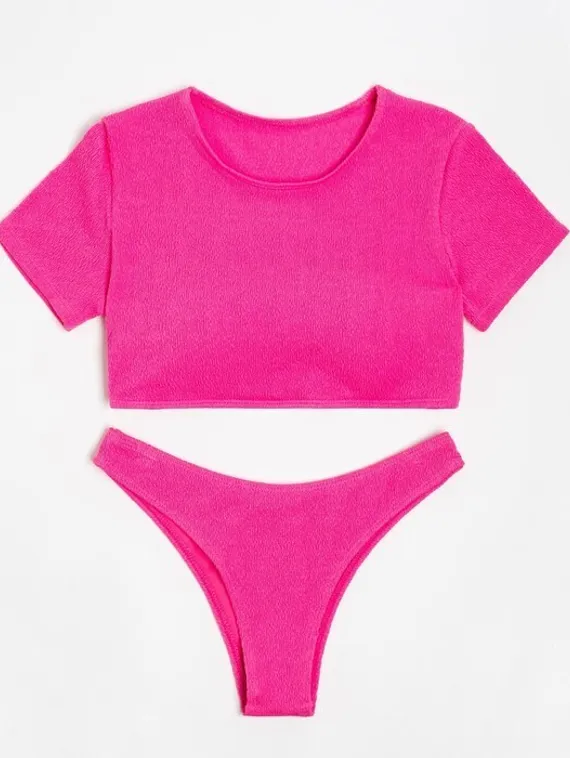 Купальник женский раздельный MINAKU с топом цвет розовый, размер 44