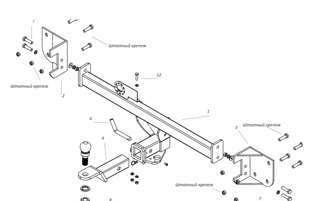 Фаркоп с унив. электрикой Смарт на Lynk&Co 09, 2021- Бизон FA 0999-E