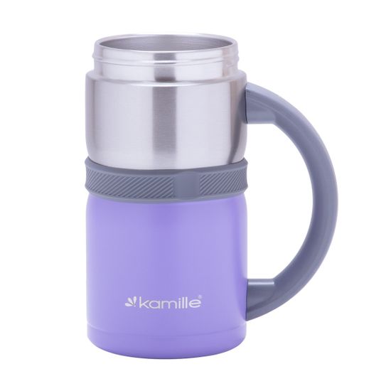 Термокружка 500 мл. из нержавеющей стали Kamille KM-2018 с пластиковой ручкой