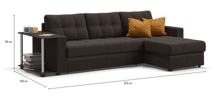 Угловой диван Атланта НПБ Рогожка Мальмо шоколад