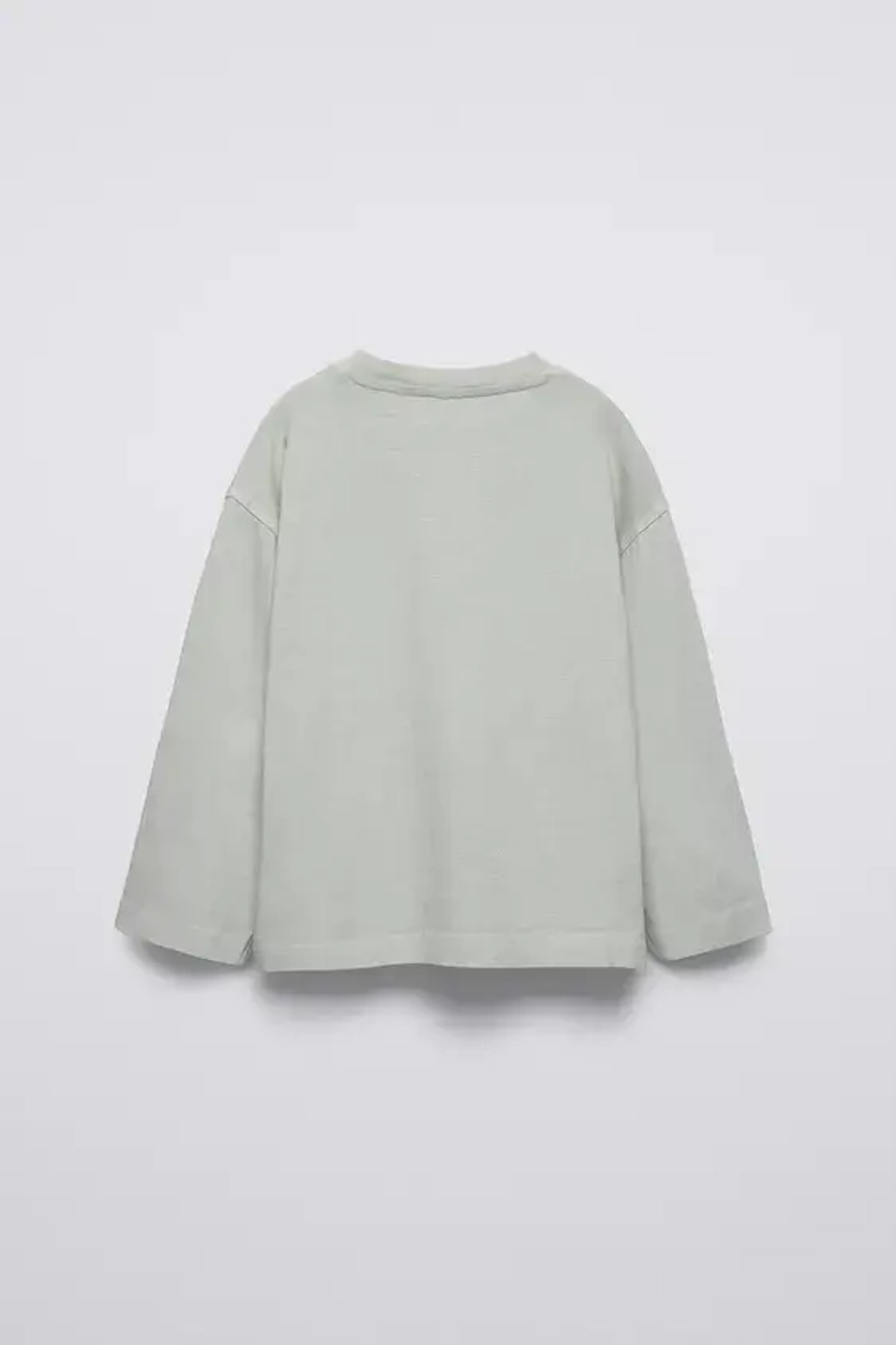 ZARA ФУТБОЛКА ИЗ ТКАНИ С ЭФФЕКТОМ ПОТЕРТОСТИ, ВОДЯНИСТЫЙ ЗЕЛЕНЫЙ