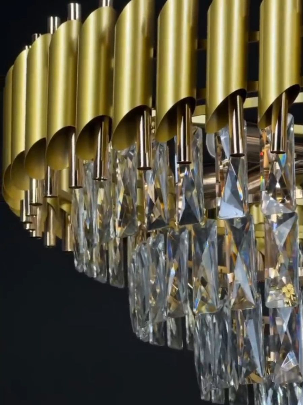 Люстра подвесная Lanbos, 12 ламп Е14, 480 Вт, до 25 кв м, золото+золото