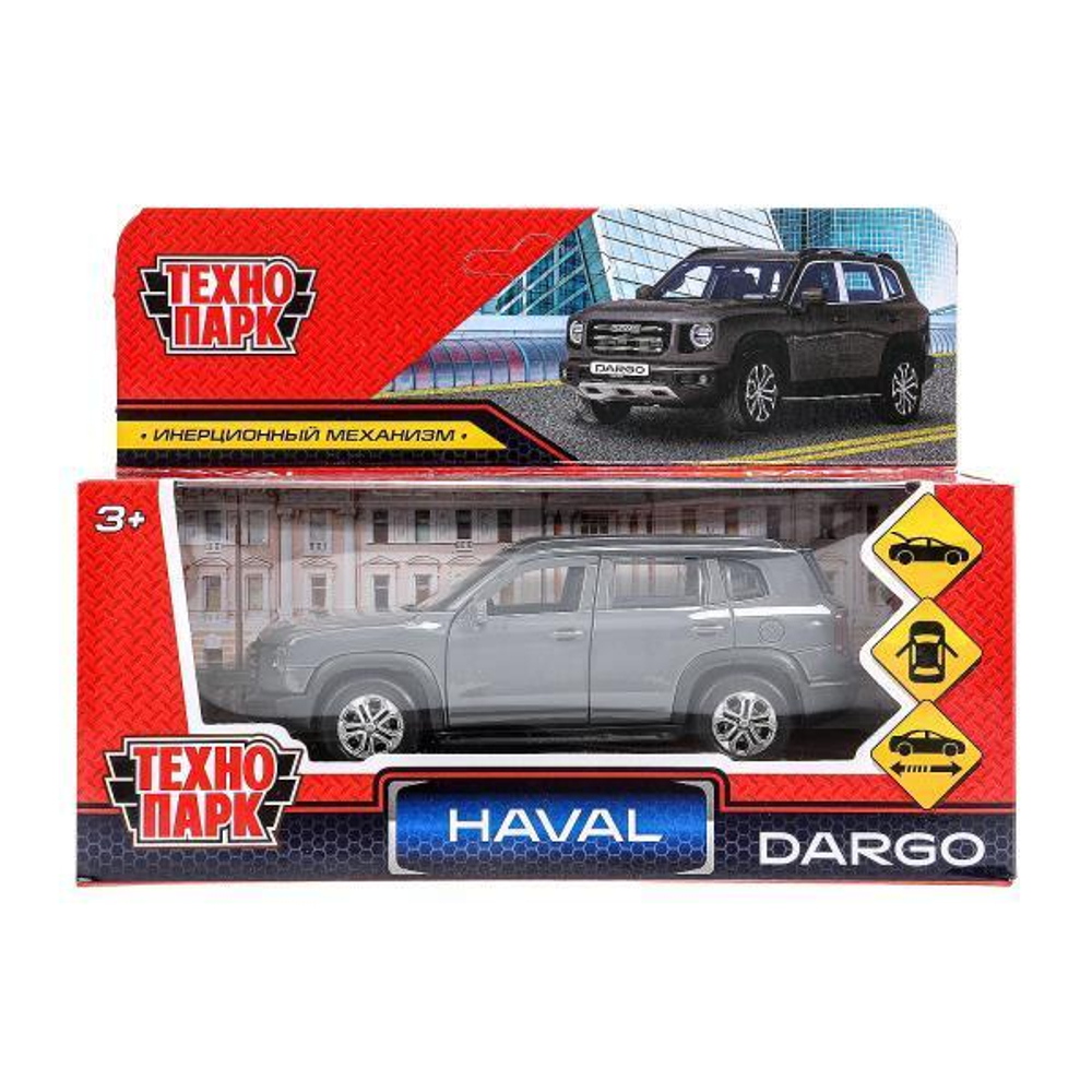 Модель ин. мет. "Haval Dargo" 12см, дв, багаж, темно-серый, в коробка DARGO-12-GY (Технопарк)