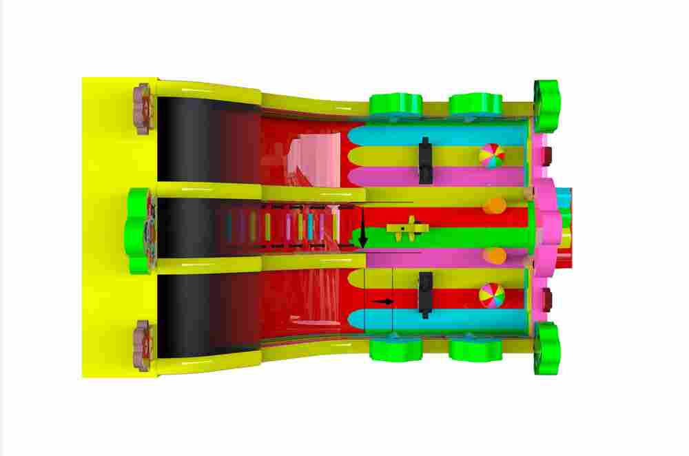 Коммерческий надувной батут "Мишки и дети", 10*6*6 м