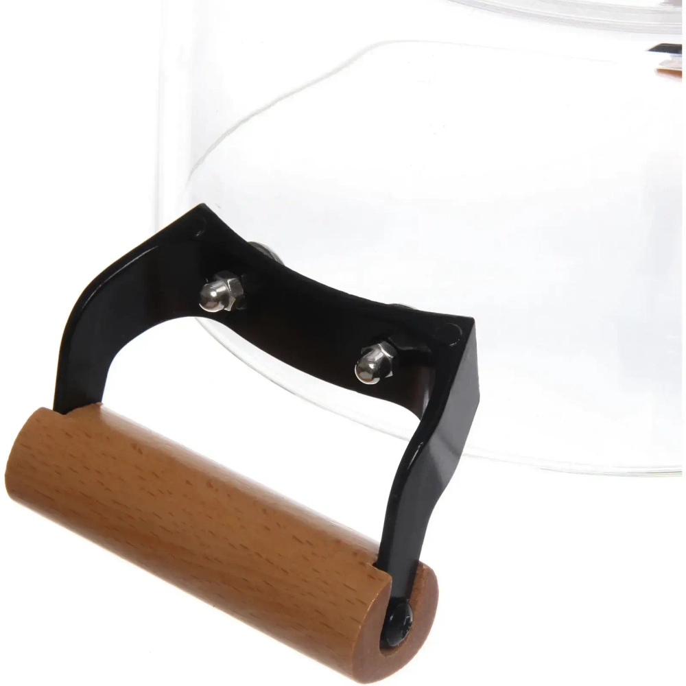 Кастрюля из боросиликатного стекла 2,5л «Хай-Тек» с деревянными ручками