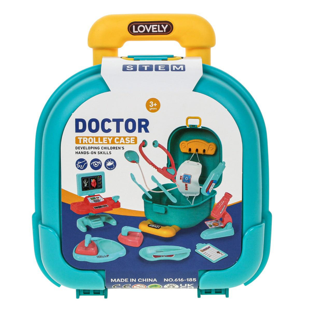 Набор доктора, чемодан на колесах с ручкой, 616-185
