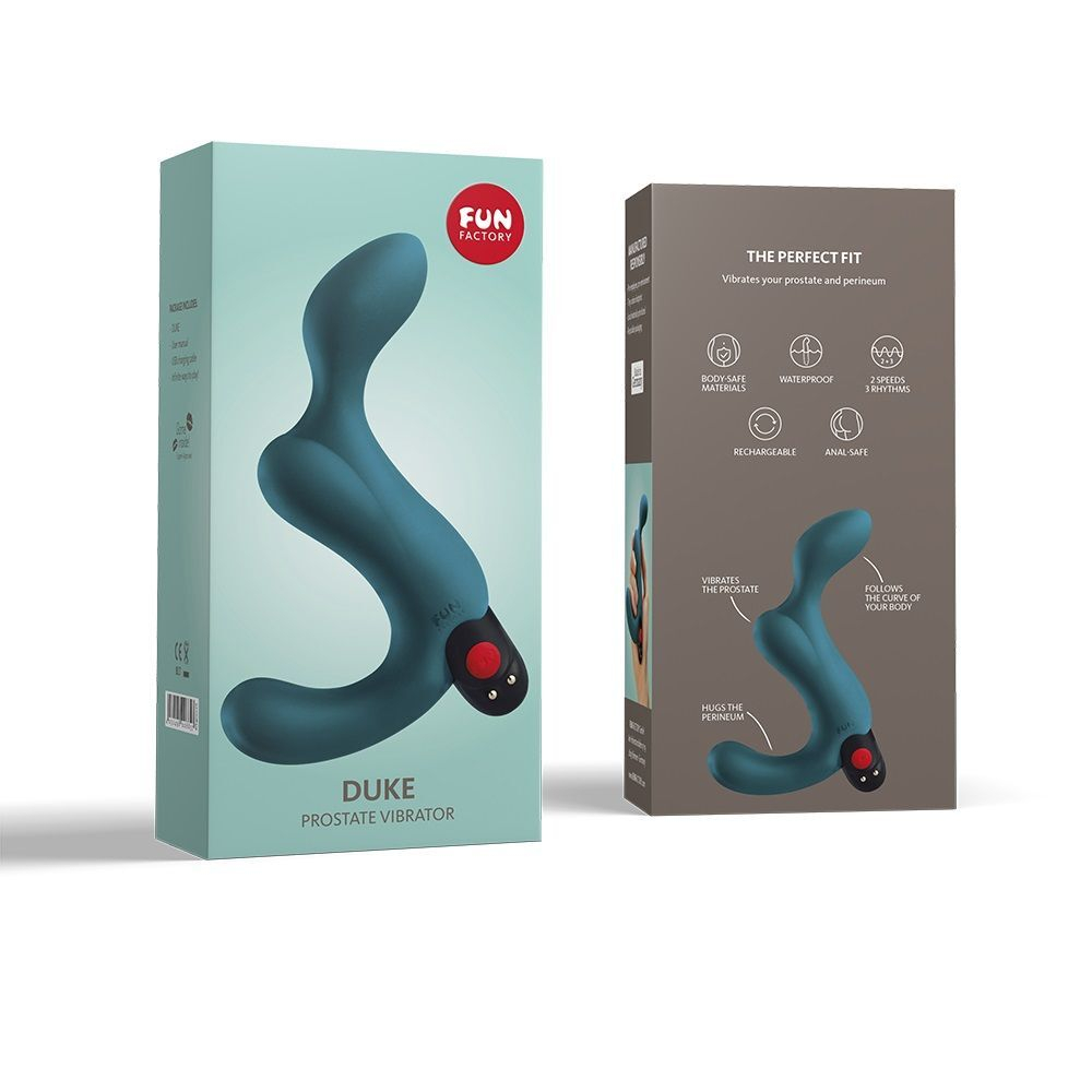 Бирюзовый вибромассажёр простаты Duke (Цвет: бирюзовый)