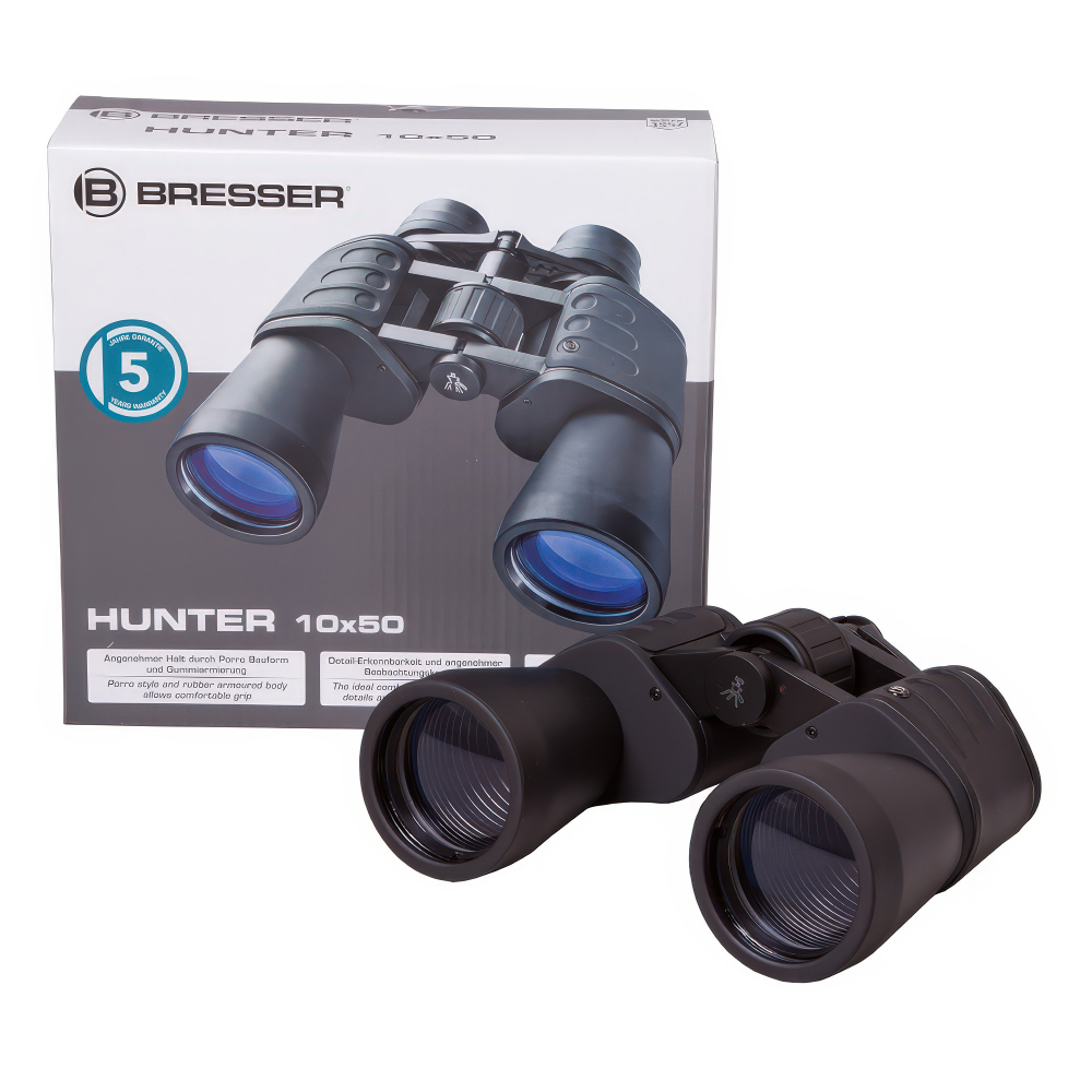 Бинокль Bresser Hunter 10x50 - Обрезиненное покрытие корпуса
