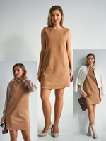 Платье сарафан офисный замшевый