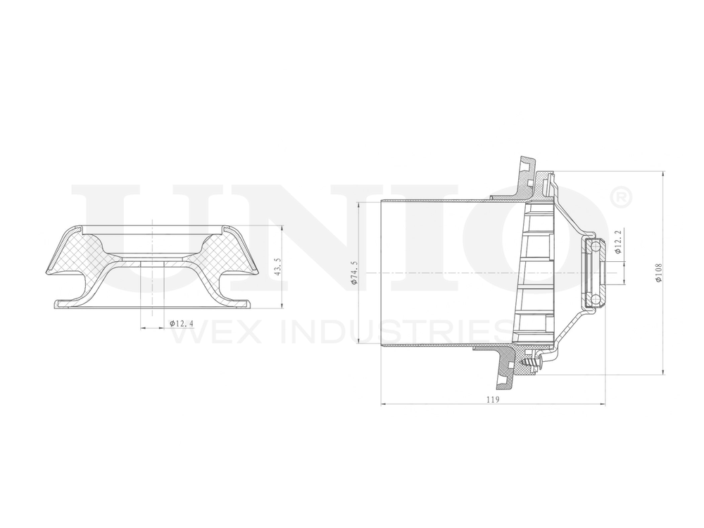 Ремкомплект опоры амортизатора UNIO RMP-13068