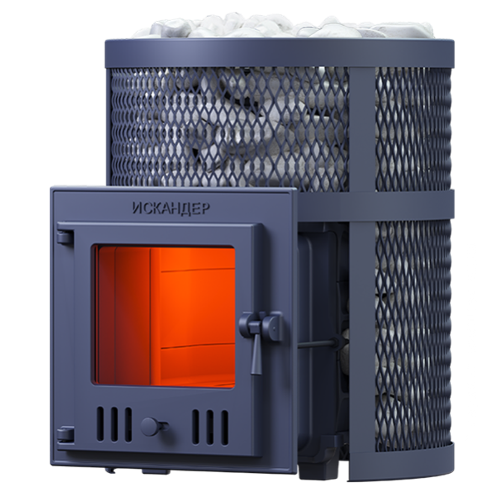 Чугунная печь для бани Искандер 18 (М) в сетке