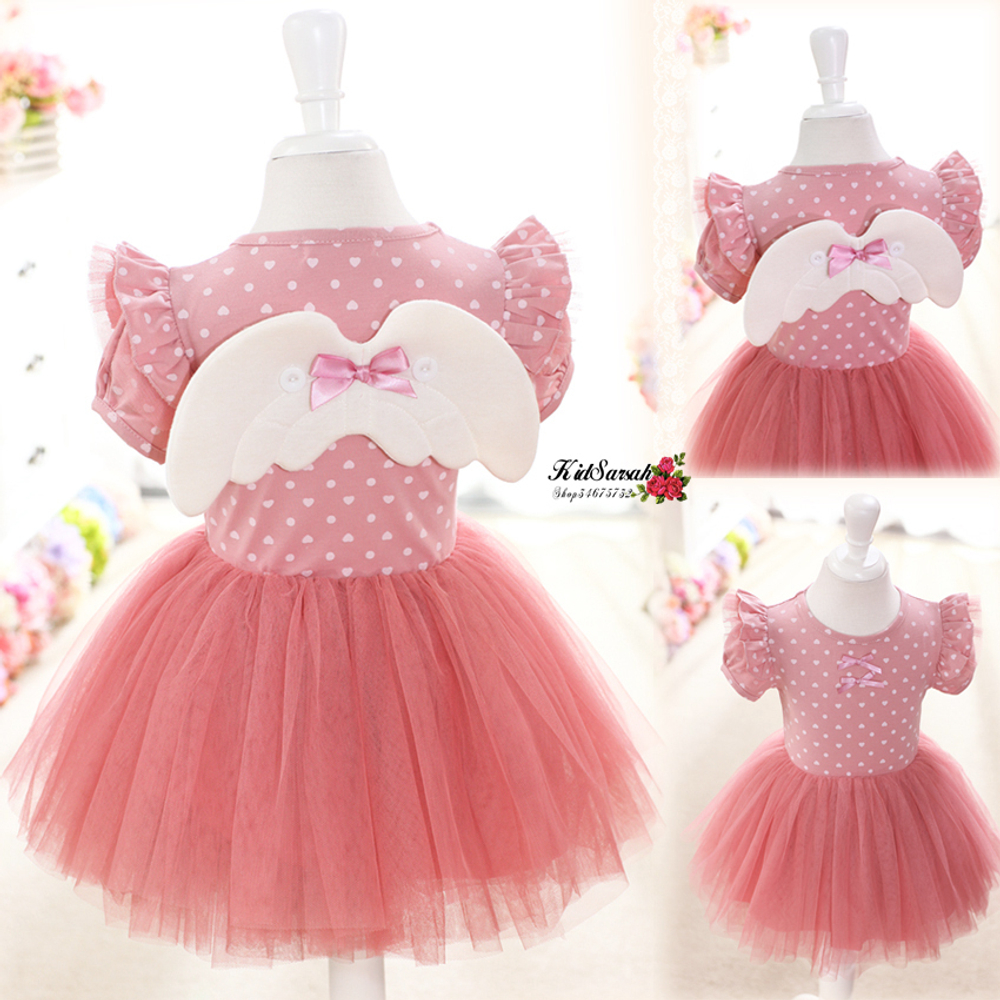 Платье детское с крыльями ангела и пышной юбкой из органзы