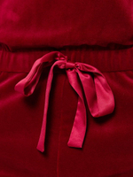 Женский комбинезон из трикотажного бархатного велюра (Размер: S) (Цвет: бордовый)