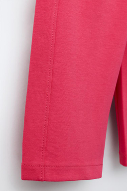 ZARA БРЮКИ WIDE LEG ИЗ ТКАНИ ИНТЕРЛОК С РЕЛЬЕФНОЙ НАДПИСЬЮ, КЛУБНИЧНЫЙ