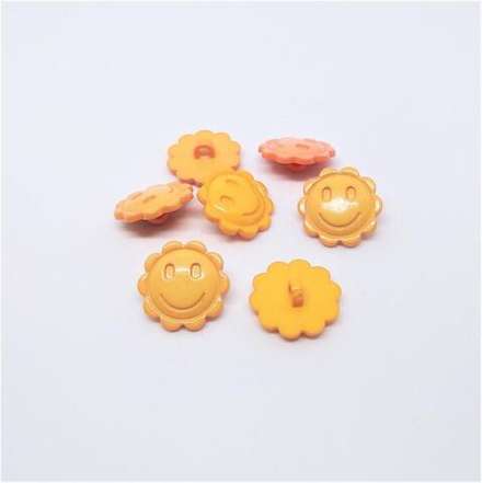 Пуговица №130"Цветок с улыбкой" (оранж.)