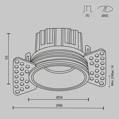 Встраиваемый светильник Раунд / Round 7 Вт 2700 К 50° Technical dl058-7w2.7k-trs-b