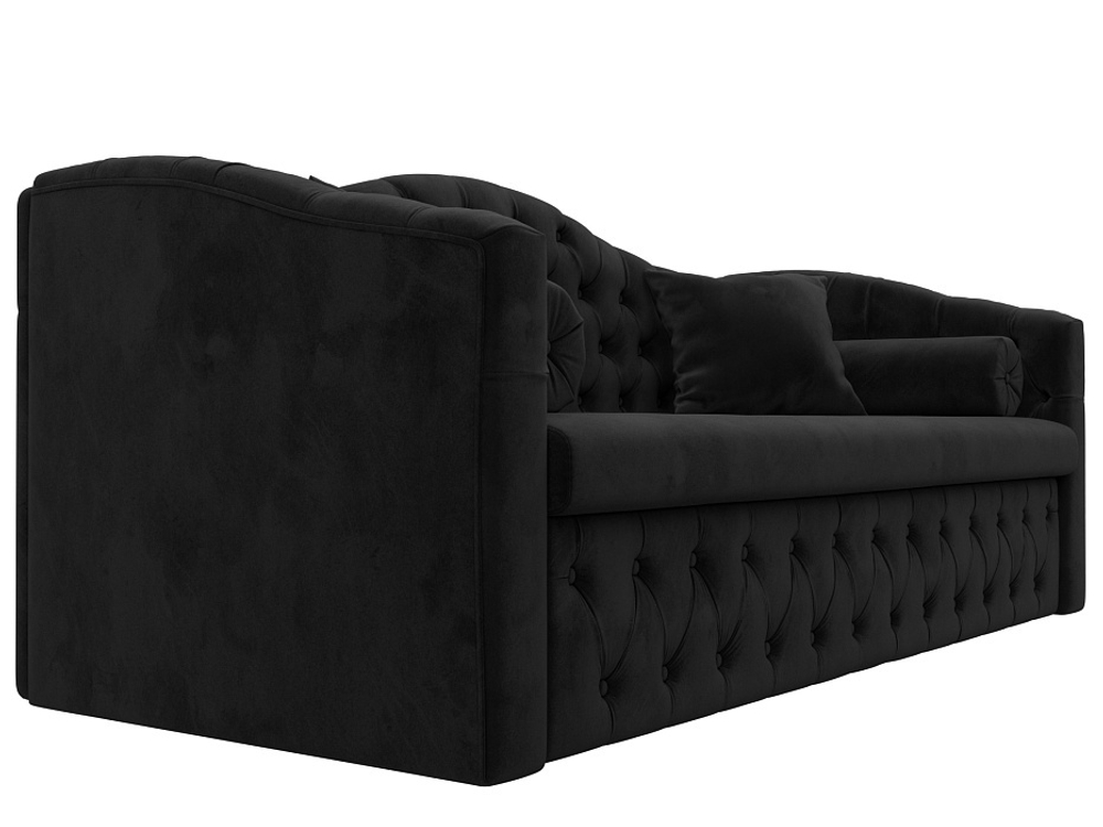 Диван детский прямой Мечта, Черный, Велюр, 112856