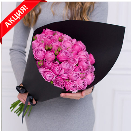 Купить Букет 25 пионовидных кустовых роз Misty Bubbles