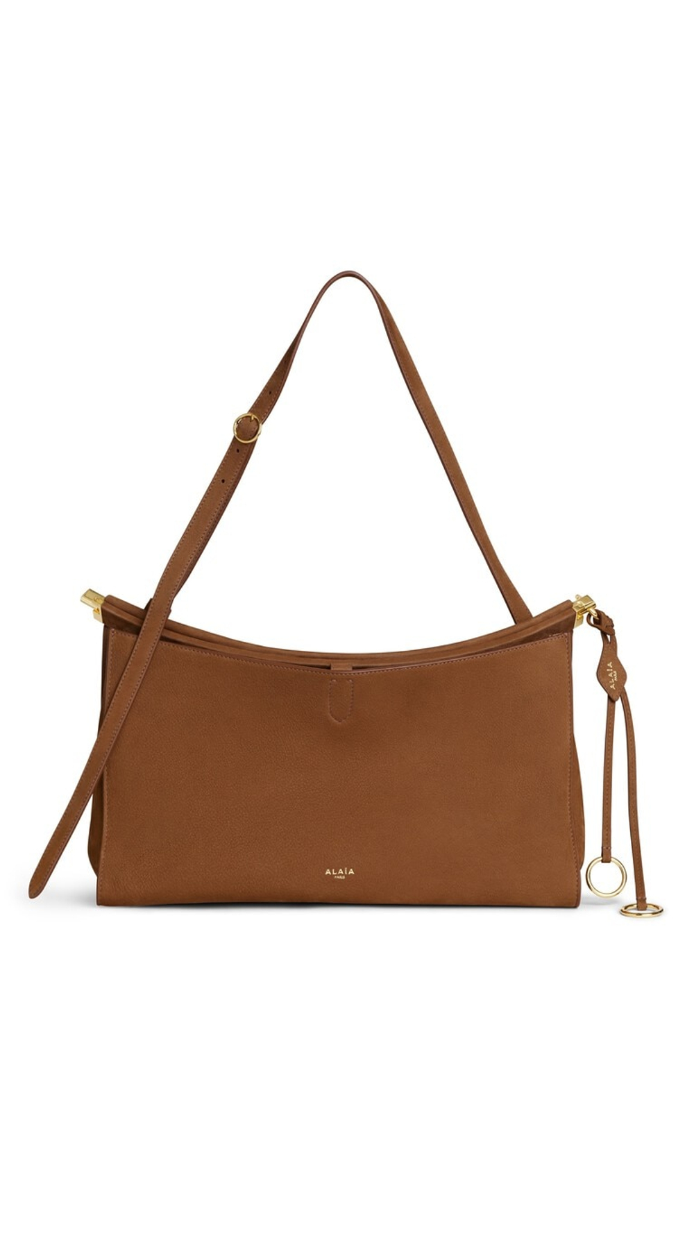 ALAÏA СУМКА LE CLICK POCKET 35 ИЗ НУБУКА, КОРИЧНЕВЫЙ