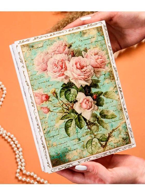 Шкатулка Ветка розы белая лаковая миниатюра