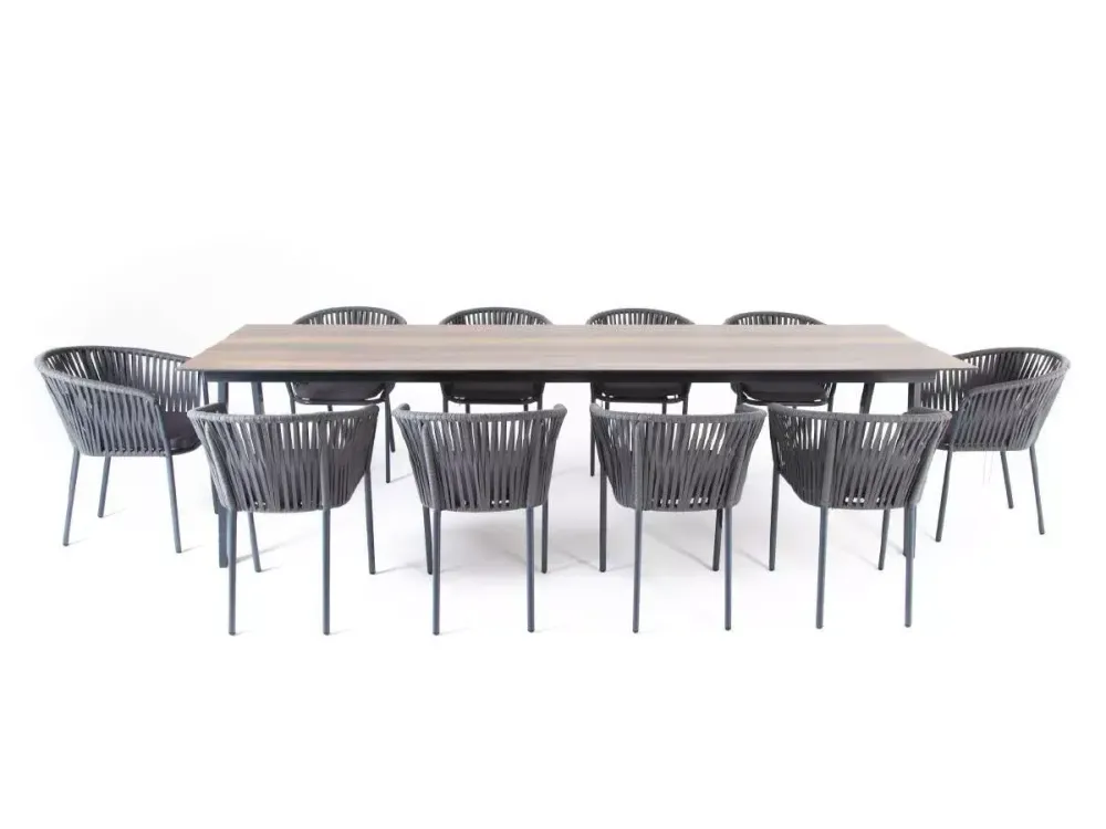 "Санта-Фе" обеденная группа на 10 персон, стол HPL, плоский роуп