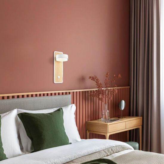 8263/1W COMFI LN26 432 металл, белый/дерево Бра GX53 LED 1*7W 220V LELAND