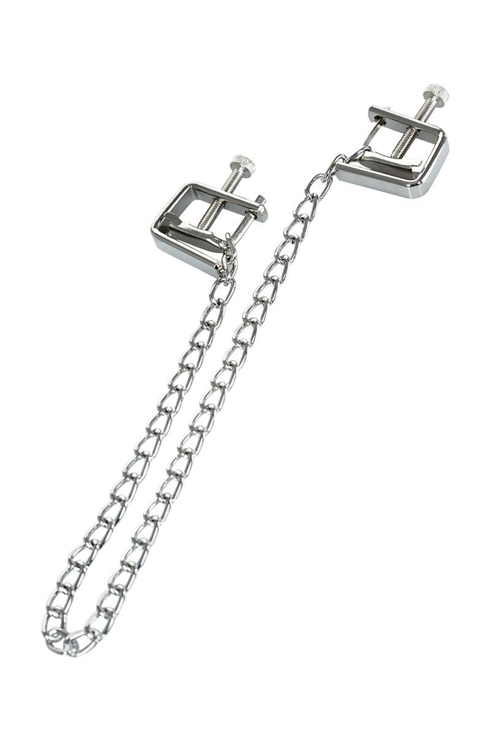 Серебристые зажимы для сосков Theatre с цепочкой (Цвет: серебристый)