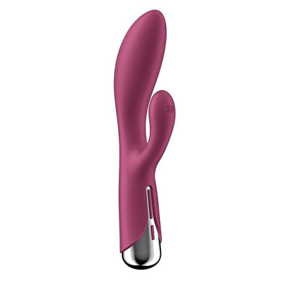 Малиновый вибратор-кролик с ротацией 20см Satisfyer Spinning Rabbit 1