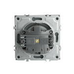 Розетка 1-местная с защитной шторкой с/з (механизм), STEKKER, 250В, 16А, серия Эмили, RST16-5110-10, платиново-серый, soft touch 49958