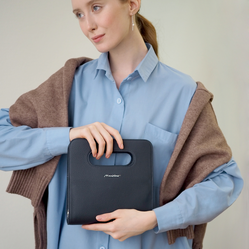 Сумка Camille из кожи теленка, синего цвета