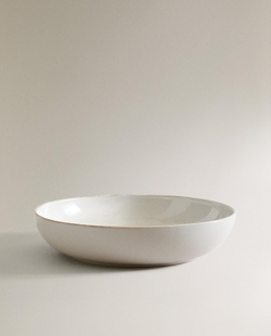 Zara Home блюдо сервировочное из каменной керамики, цвет бежевый, 31 см