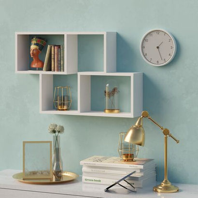 Полка настенная Делфи, 4 ячейки, белая, в скандинавском стиле