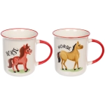 Кружка керамическая 300мл «Игривые кони», микс рисунков